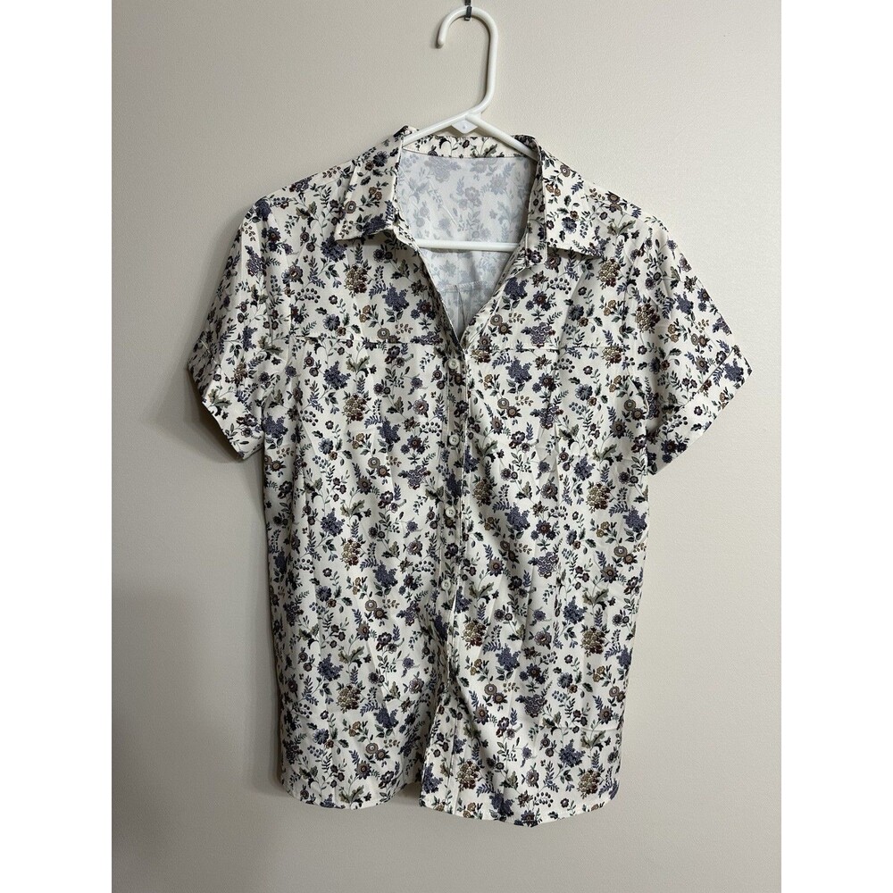 Rapbin Women’s Button Down Casual Vintage Floral Blouse Shirt